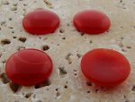 15mm. CINNAMON SHINY MARBLE ROUND CABOCHONS - Lot of 48