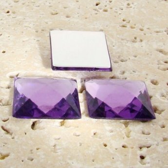 Light Amethyst Jewel Facet -20mm Square Cabochons - Lots of 144