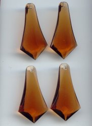 SMOKED TOPAZ 42x22mm. POINTED DROP FACETED PENDANTS - Lot of 12
