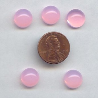 Pink Moonstone - 11mm. Round Doomed Cabochons - Lots of 24