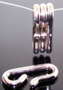 Silver - 34x17mm. Oval Plastic Hooks - Lots of 12