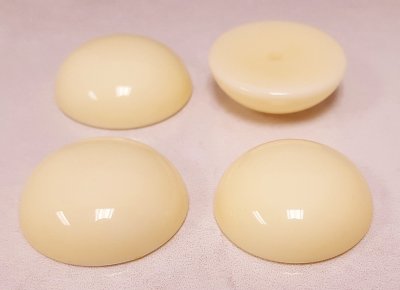 29mm. YELLOW WASH SHINY ROUND CABOCHONS - Lots of 36