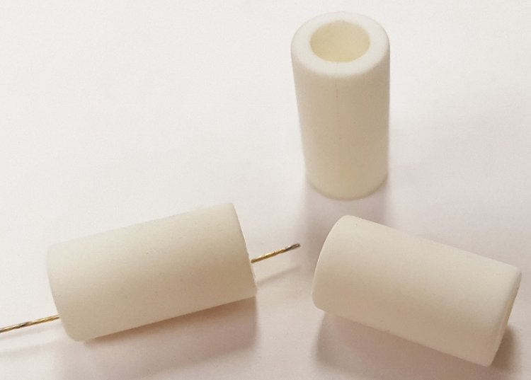 (image for) WHITE MATTE 15x8mm. SMOOTH LARGE HOLE TUBE BEADS - Lots of 12
