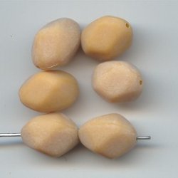 OCKER MATTE 15X10MM NUGGET BEADS - Lot of 12
