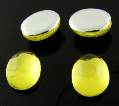 Lime Jonquil Jewel - 10x8mm. Oval Domed Cabochons - Lots of 144