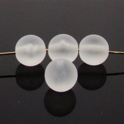 CRYSTAL MATTE 10MM ROUND SMOOTH BEADS - Lot of 12