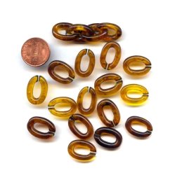 Tortoise Brown Links - 19x14 Oval Interlocking Links - Lot of 12
