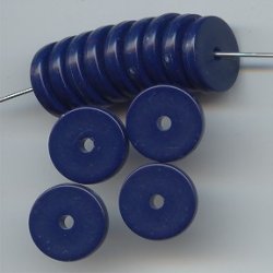 NAVY BLUE 3X14MM DISC SPACER BEADS - Lot of 12