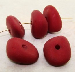 BROWN MATTE 24X18MM NUGGET BEADS - Lot of 12