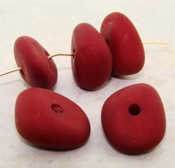 BROWN MATTE 24X18MM NUGGET BEADS - Lot of 12