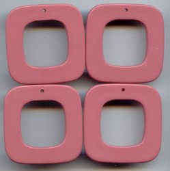 DUSTY ROSE 45MM SQUARE FLAT PENDANTS - Lot of 12