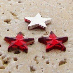 Ruby Jewel Faceted - 15mm. Star Domed Cabochons - Lots of 144