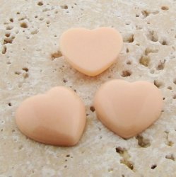 Angleskin Opaque Smooth - 18mm. Heart Cabochons - Lots of 144