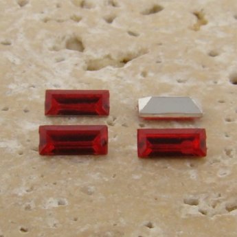 Ruby Jewel - 7x3mm. Rectangle Baguette Gem Jewels - Lots of 144