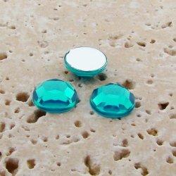 Blue Zircon Jewel Faceted - 6mm. Round Cabochons - Lots of 144
