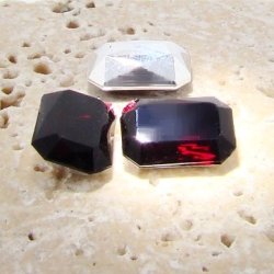 Garnet Jewel - 25x18mm. Octagon Faceted Gem Jewels - Lots of 72