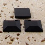 Jet Opaque Faceted - 15mm. Square Domed Cabochons - Lots of 144