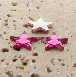 Pink Jewel Faceted - 15mm. Star Domed Cabochons - Lots of 144