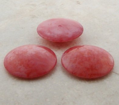 (image for) 29MM PINK MARBLE ROUND DOMED CABOCHONS - Lot of 12