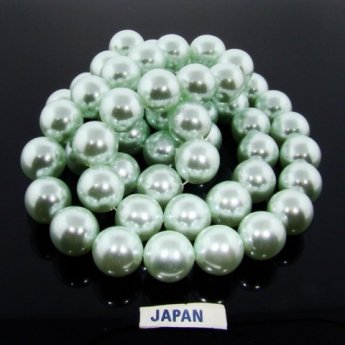 MINT GREEN 14MM ROUND SMOOTH JAPANESE PEARLS - Lot of 56