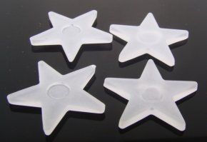 25mm. CRYSTAL MATTE STAR SHAPE CABOCHONS - Lot of 36