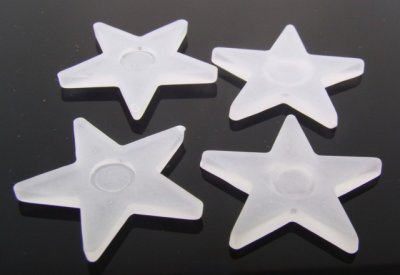 25mm. CRYSTAL MATTE STAR SHAPE CABOCHONS - Lot of 36