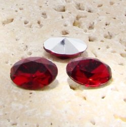 Ruby Jewel - 25x18mm. Oval Faceted Gem Jewels - Lots of 72