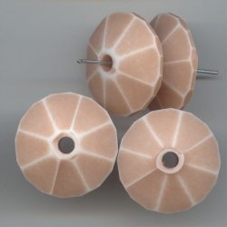BEIGE MOCHA WASH 10X24MM FACETED DISC BEADS - Lot of 12