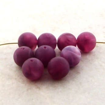 MATTE AMETHYST 8MM SMOOTH ROUND BEADS - Lot of 12