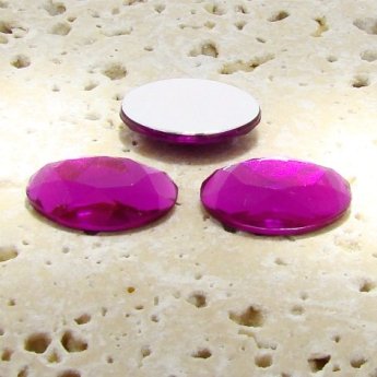 Fuchsia Jewel Faceted - 25x18mm. Oval Cabochons - Lots of 72