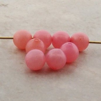 ROSE 8MM SMOOTH ROUND BEADS - Lot of 12