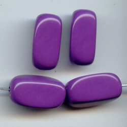 PURPLE 22X15MM RECTANGLE BEADS - Lot of 12