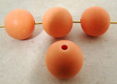 APRICOT MATTE 13MM SMOOTH ROUND BEADS - Lot of 12