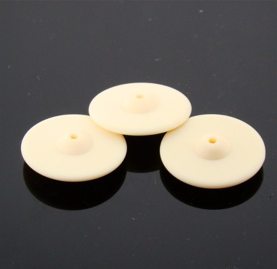 (image for) CREAM 24X6MM SAUCER SPACER BEADS - Lot of 12