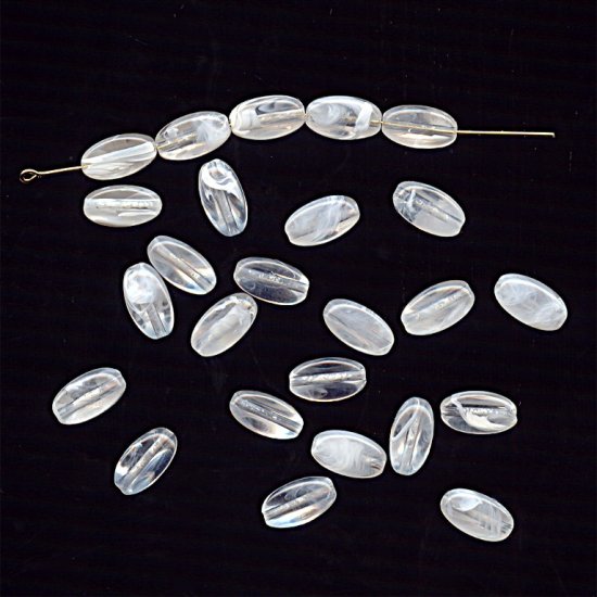 (image for) CRYSTAL MARBLE 11x6MM TRIANGLE TUBE BEADS - Lot of 12