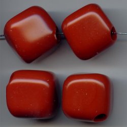 RUST 30MM SMOOTH LARGE HOLE CUBE BEAD - Lot of 12