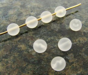 CRYSTAL MATTE 6MM SMOOTH ROUND BEADS - Lot of 12