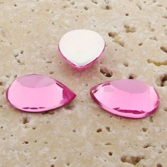 Rose Jewel Faceted- 25x18mm. Pear Domed Cabochons - Lots of 72