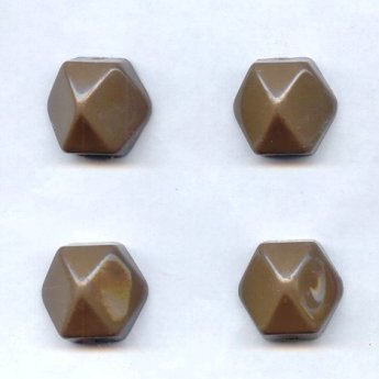 Taupe Brown - 21mm. Hexagon Domed Cabochons - Lots of 12