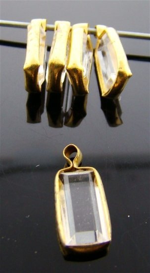 (image for) CRYSTAL 10X5MM OCTAGON 1-LOOP BRASS CHANNELS - Lot of 144