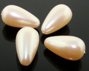CULTURA 18X10MM TEAR DROP SMOOTH JAPANESE PEARLS - Lot of 12