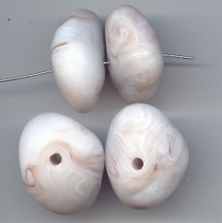 WHITE BROWN MARBLE MATTE 16X33MM ROCK NUGGET BEADS - Lot of 12