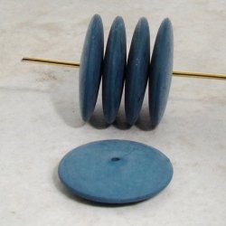 PETROL MATTE 18MM SMOOTH SPACER DISC BEADS - Lot of 12