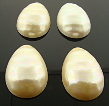 25X17MM CULTURA RAINBOW TEXTURED PEARL PEAR CABOCHON - Lot of 12