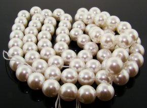 WHITE LUSTER 10MM ROUND SMOOTH JAPANESE PEARLS - Lot of 78