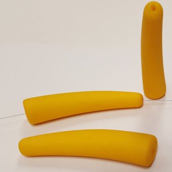 YELLOW MATTE 68X14MM TUSK BEADS - Lot of 12