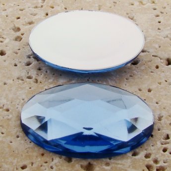 Light Sapphire Faceted - 40x30mm. Oval Cabochons - Lots of 12