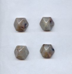 Grey Marble - 21mm. Hexagon Domed Cabochons - Lots of 12