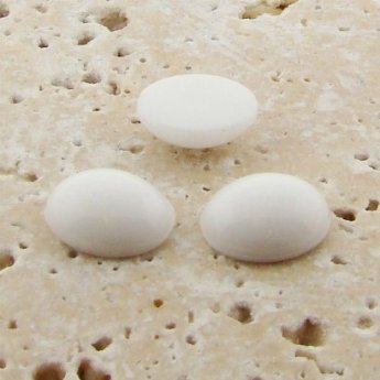 White Opaque - 12x10mm. Oval Domed Cabochons - Lots of 144