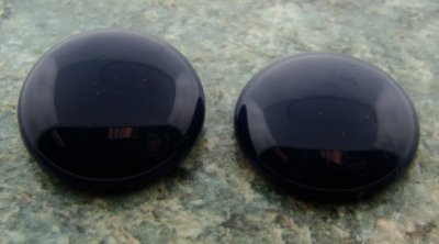 24mm. NAVY BLUE SHINY ROUND CABOCHONS - Lot of 36